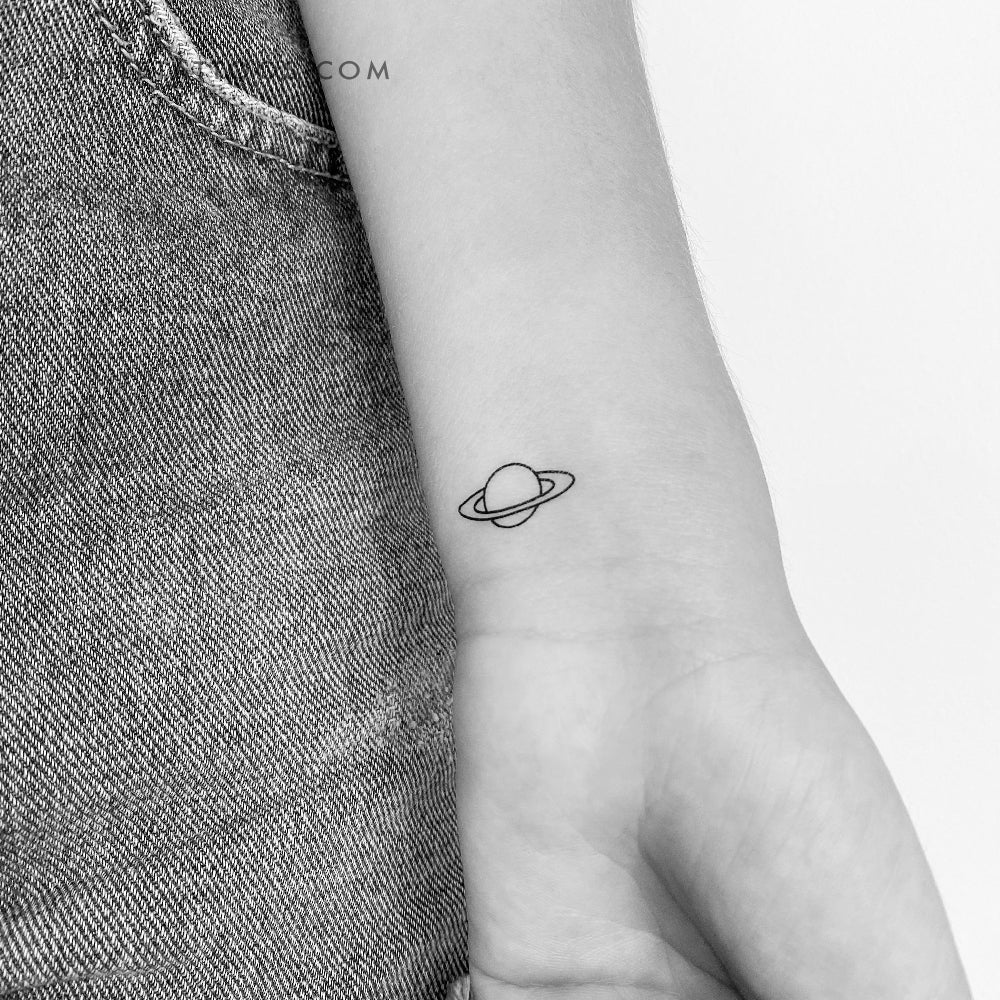 Small Saturn Temporary Tattoo - Set of 3 – Little Tattoos